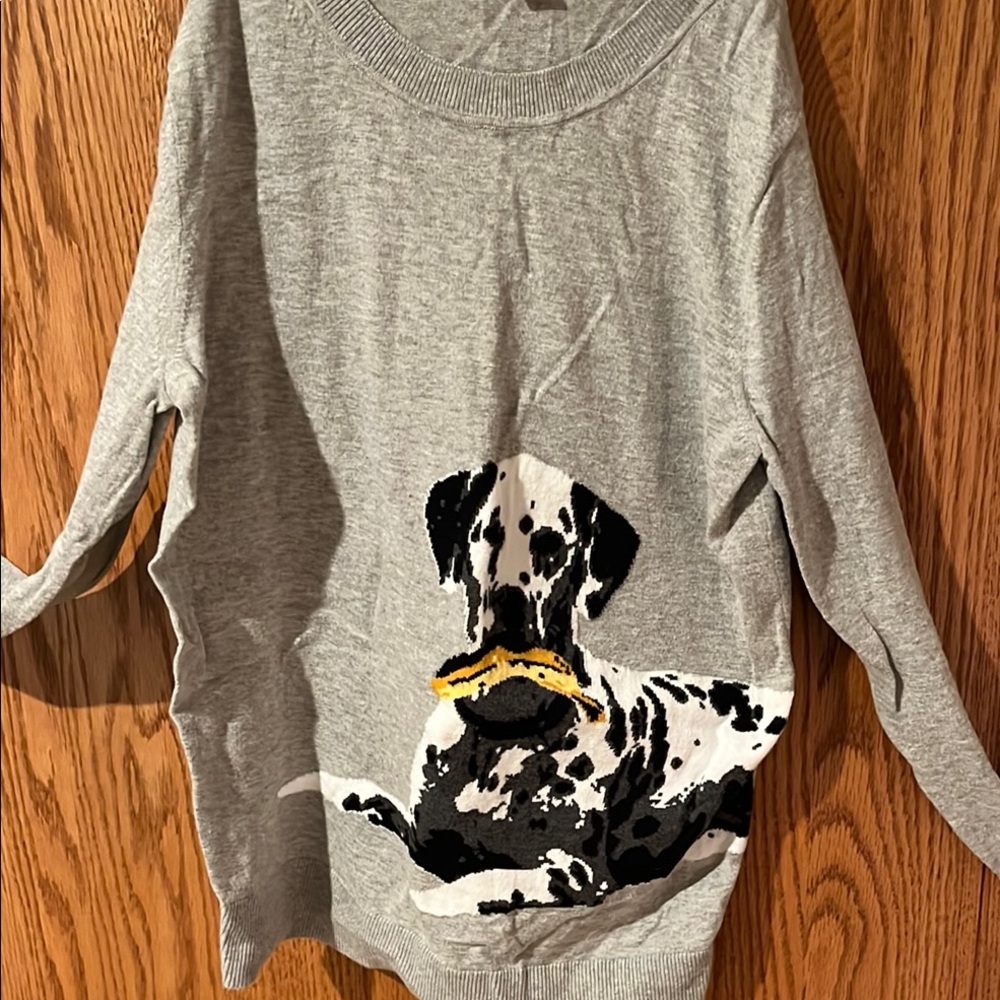 Gray Dog Sweater with Dalmatian Design-banana republic
